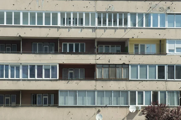 Los Signos Guerra Las Murallas Sarajevo —  Fotos de Stock