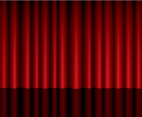 封闭的红色剧院窗帘背景与反射 — 图库照片