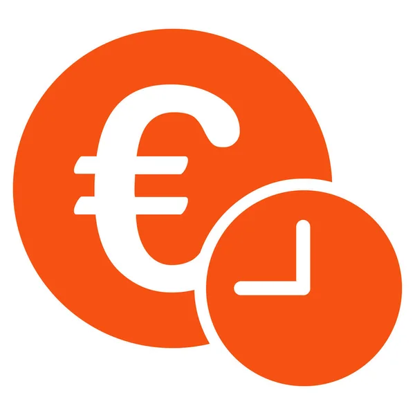 Icono Crédito Euro Estilo Glifo Símbolos Planos Color Naranja Ángulos — Foto de Stock