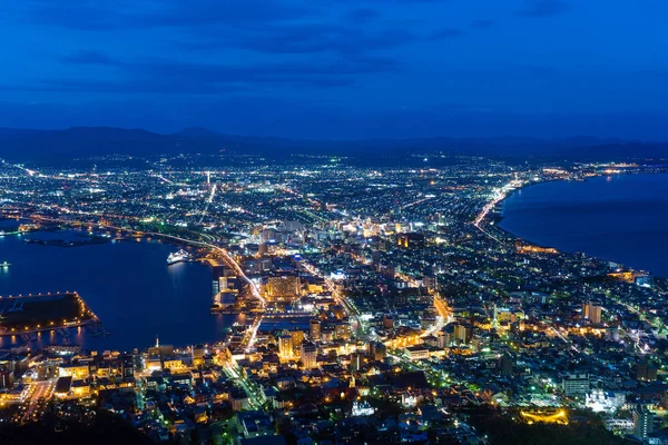 Vista Nocturna Desde Monte Hakodate — Foto de Stock