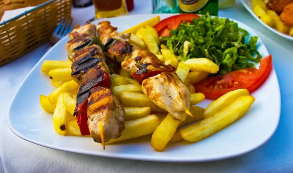 Wieprzowina Souvlaki Zbliżenie — Zdjęcie stockowe