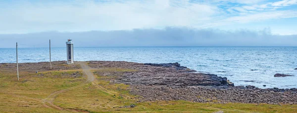 Пейзаж Северного Исландии Маяком Облаками Sky Панорама — стоковое фото