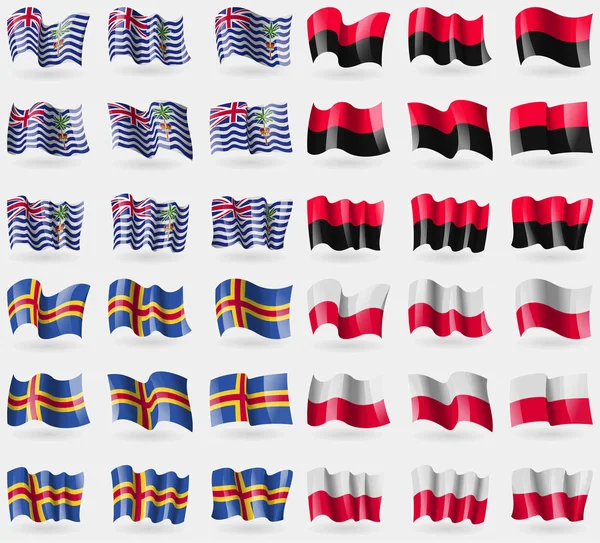 Territorio Británico Del Océano Índico Upa Aland Polonia Conjunto Banderas —  Fotos de Stock