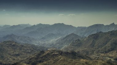 Al Hada Mountain in Taif City, Saudi Arabia with Beautiful View of Mountains clipart