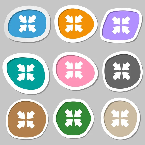 Vire Para Símbolos Ícone Tela Cheia Adesivos Papel Multicoloridos Ilustração — Fotografia de Stock
