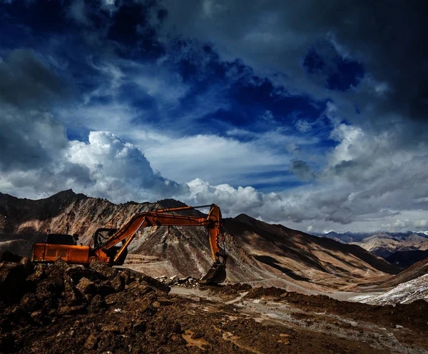 Construcción Carreteras Las Montañas Del Himalaya Ladakh India — Foto de Stock