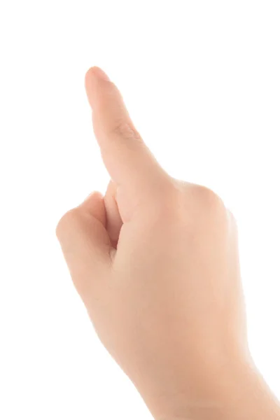 Kinderfinger Zeigt Isoliert Auf Weißem Hintergrund — Stockfoto