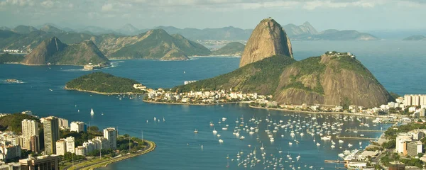 Rio Janeiro Baía Guanabara Com Montanha Pão Açúcar Fundo — Fotografia de Stock