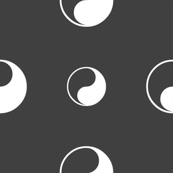 Signo Icono Yin Yang Patrón Sin Costuras Sobre Fondo Gris —  Fotos de Stock