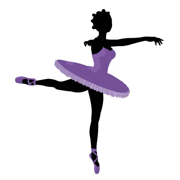 Афроамериканець Балерина Силует Білому Фоні — стокове фото