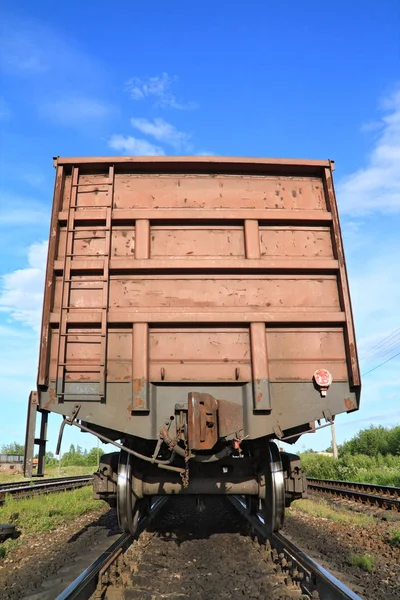 Крупним Планом Знімок Вантажного Залізничного Тренера — стокове фото