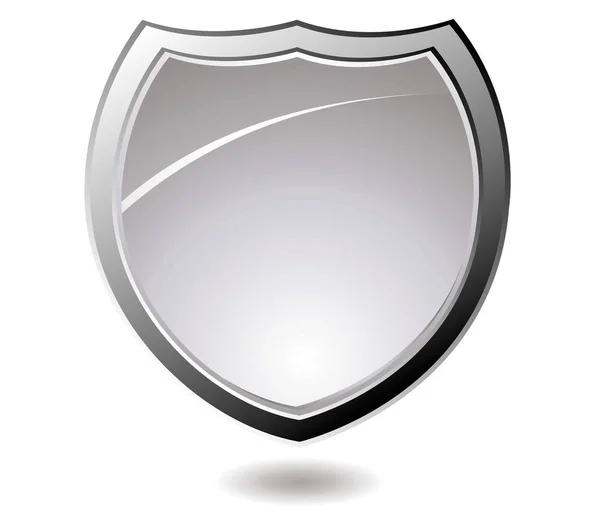 Modern Shield Design Drop Shadow Silver Bevel — Stock Photo, Image
