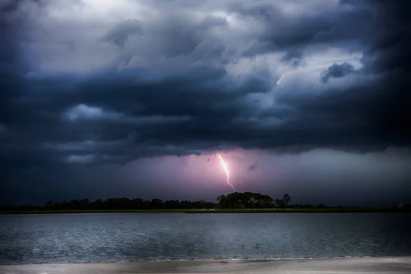 Tybee Island Beach Scenes Rain Thunder Storm — Stock Photo, Image