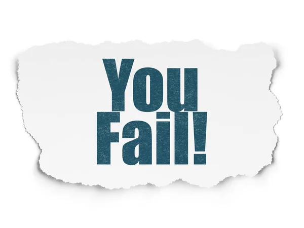 Business Concept Testo Blu Dipinto You Fail Sfondo Carta Strappata — Foto Stock