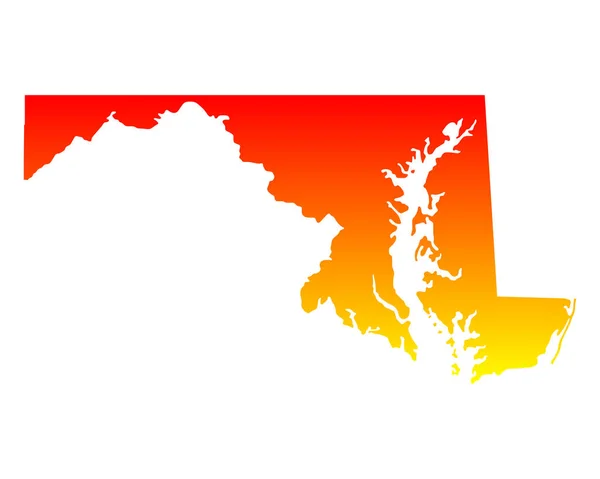 Map Maryland Flat Graphic Illustration Simple Geography Map — Stock Photo, Image