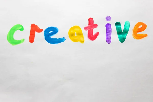 Work Cretive Write Colorful Paints Copy Space — Stock Photo, Image