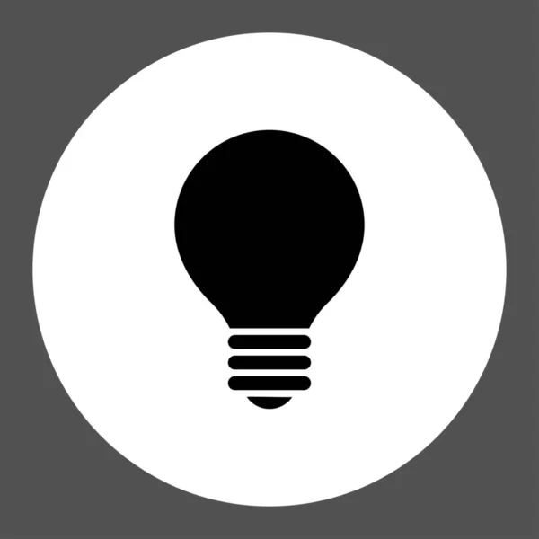 Значок Електричної Лампи Кругла Плоска Кнопка Намальована Чорно Білими Кольорами — стокове фото