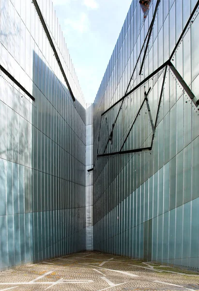 Fachada Museu Judaico Berlim Alemanha Projeto Arquiteto Daniel Libeskind — Fotografia de Stock