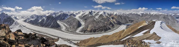 Panorama Escénico Del Glaciar Fedchenko Las Montañas Pamir Tayikistán — Foto de Stock