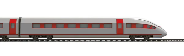 Treno Lungo Con Strisce Fondo Bianco Isolato — Foto Stock