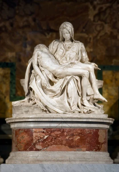 Pieta Michelangelo Buonarroti Verticale Basilique Saint Pierre Vaticano Italie — Photo