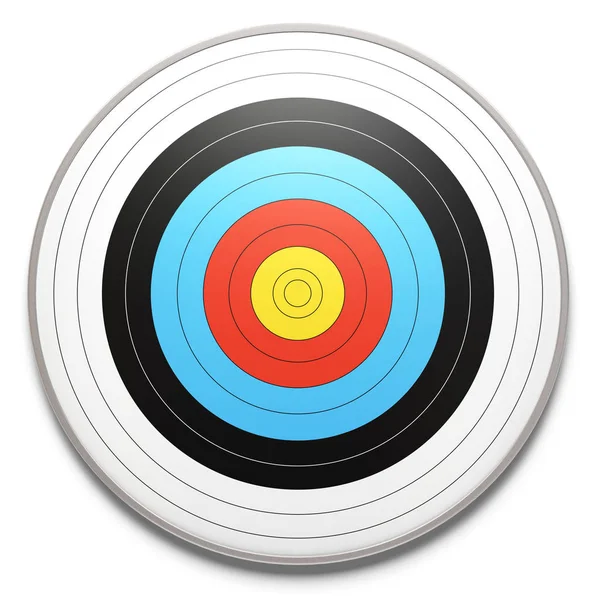 Face View Archery Target White Background Shadow — Stock Photo, Image