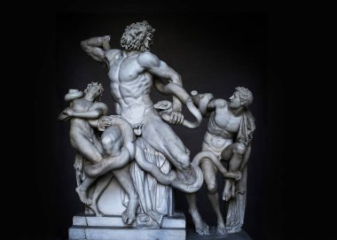 The famous statue group of Laocoon and his sons clipart