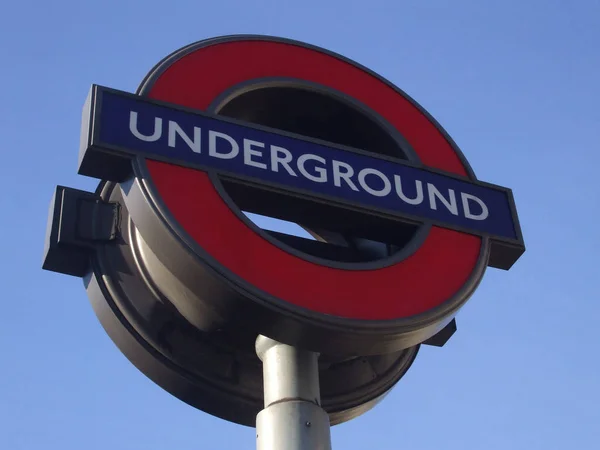Pannello Blu Rosso Della Metropolitana Londra — Foto Stock