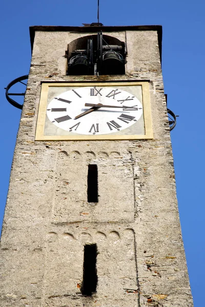 Arsago Seprio Velho Abstrato Itália Parede Torre Igreja Sino Dia — Fotografia de Stock