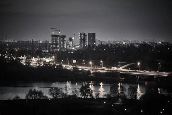 Rússia Moscovo Noite Vista Cidade — Fotografia de Stock