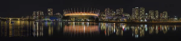 Vancouver Canada City Downtown Skyline Night Cena Panorama — Fotografia de Stock