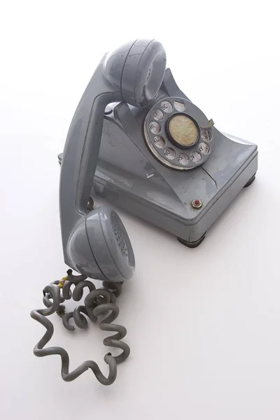 Sale Vintage Gris Unhooked Téléphone Rotatif Avec Boîtier Fissure Exposer — Photo
