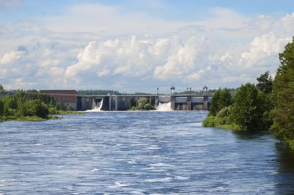 Hydroelectric Power Station Two Dust Flaps Open — Stock Photo, Image