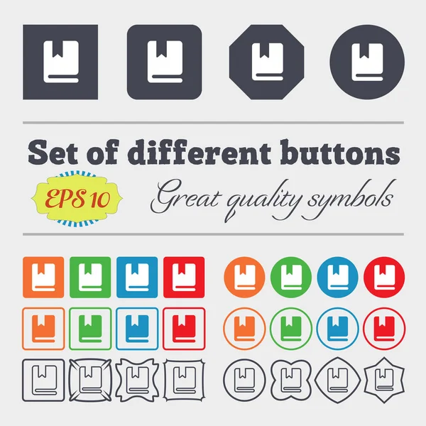 Bookmark Icon Sign Big Set Colorful Diverse High Quality Buttons — Stock Photo, Image