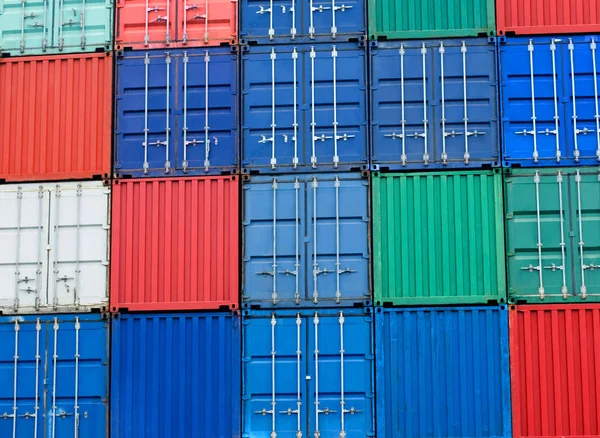 Background Multi Colored Freight Shipping Containers Docks — Stock Photo, Image