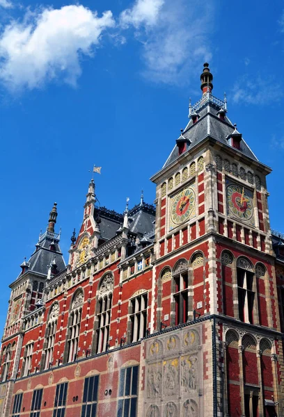 Gare Centrale Dans Ville Amsterdam Pays Bas — Photo