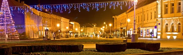 Ciudad Koprivnica Panorama Navidad Podravina Croacia — Foto de Stock