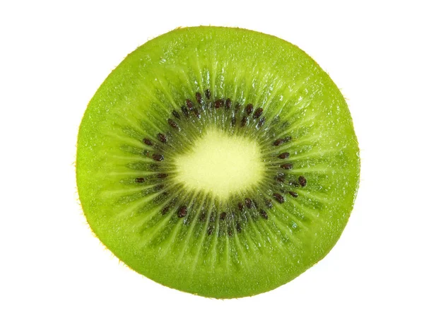 Egy Szelet Kiwi Gyümölcs Elszigetelt Fehér — Stock Fotó