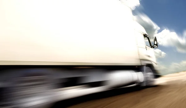 Truck Speed Trucks Delivering Merchandise — Stock Photo, Image