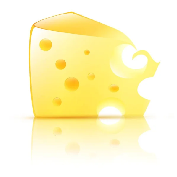 白い背景の上のチーズのおいしい黄色部分のイラスト — ストック写真