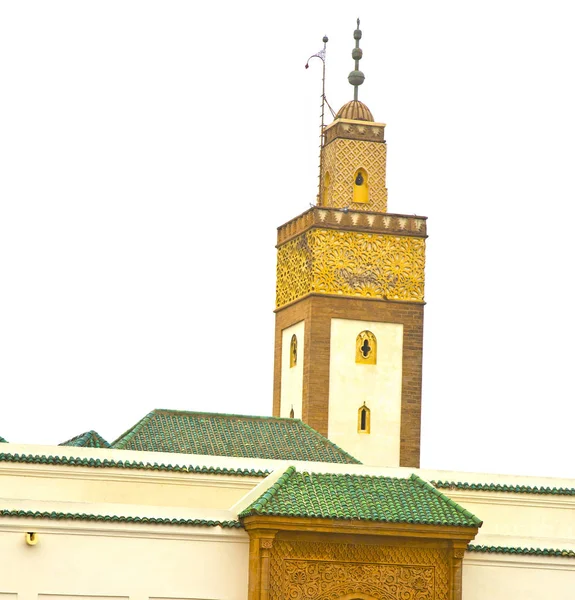 Musulman Dans Mosquée Histoire Symbole Marocain Afrique Minaret Religion Bleu — Photo