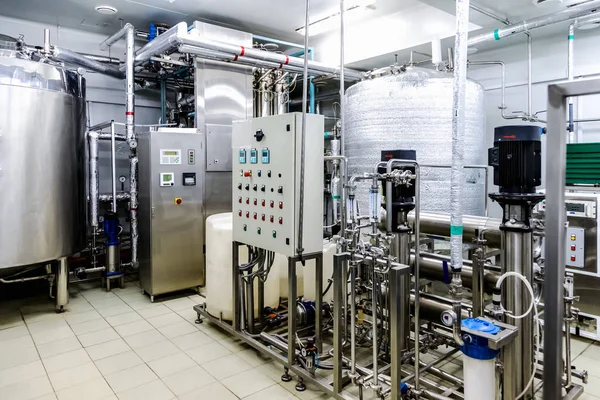 Sala Acondicionamiento Agua Equipo Control Industria Farmacéutica Planta Química — Foto de Stock
