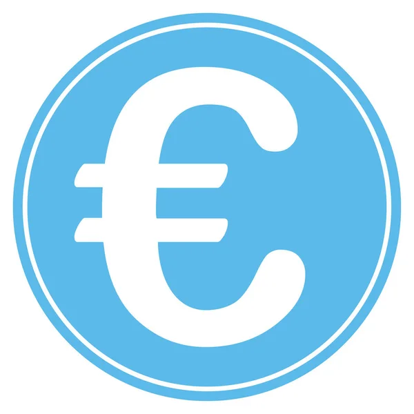 Moneda Euro Estilo Glifo Plano Símbolo Azul Ángulos Redondeados Fondo — Foto de Stock