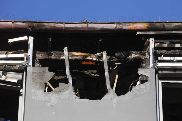 Feuer Beschädigte Haus Dach — Stockfoto