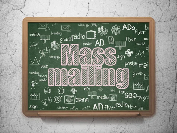 Koncepcja Marketingowa Kreda Różowy Tekst Mass Mailing Tle Szkoły Zarządu — Zdjęcie stockowe