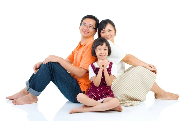 Inomhus Porträtt Vackra Asiatiska Familj — Stockfoto