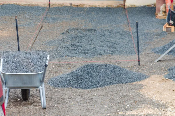 Preparation Production Garages Driveway Paving Stones — Stock Photo, Image