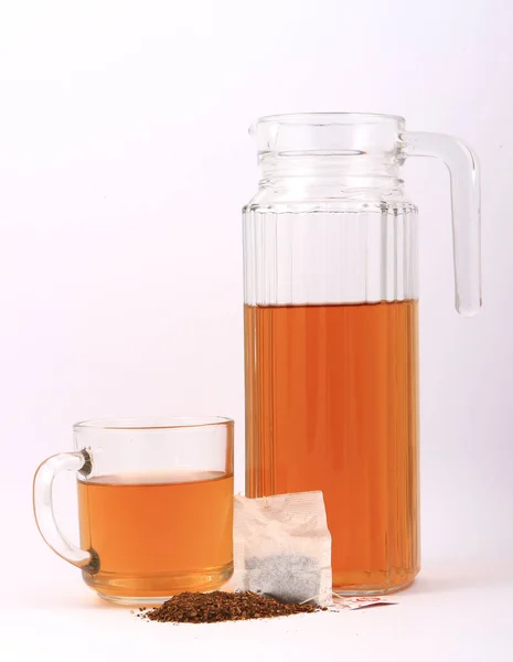 Чашка Зеленого Чаю Ізольована Білому — стокове фото