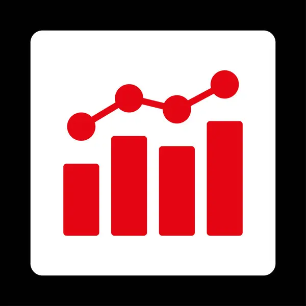 Analytics Raster Ikon Denna Platta Rundade Fyrkantig Knapp Använder Röda — Stockfoto