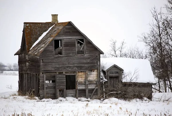 Verlaten Pionier Fram Huis Manitoba — Stockfoto